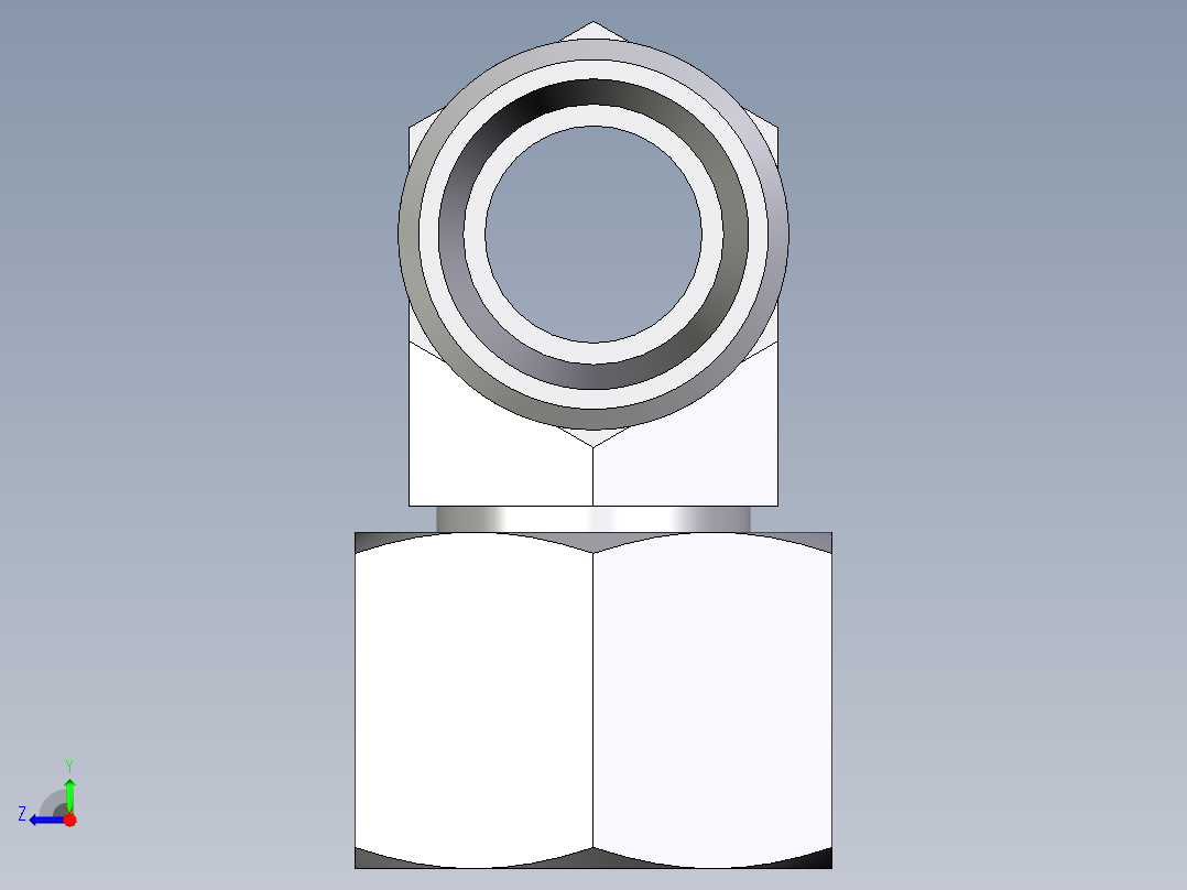 卡套式工业通用硬管接头EO_Swivel_nut_branch_tee_ET12LOMD71右视图