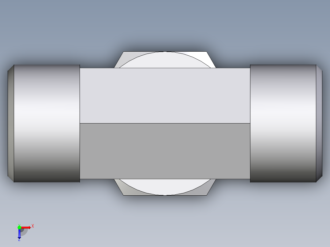 卡套式工业通用硬管接头EO_Swivel_nut_branch_tee_ET12LOMD71俯视图