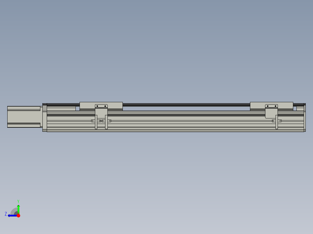 直线模组WG-LHA12-S450-M设计图纸右视图
