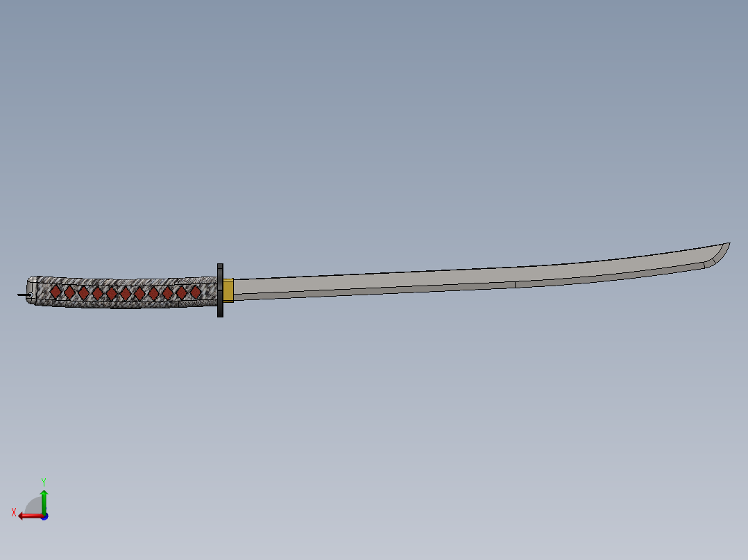 长手柄东洋武士刀后视图