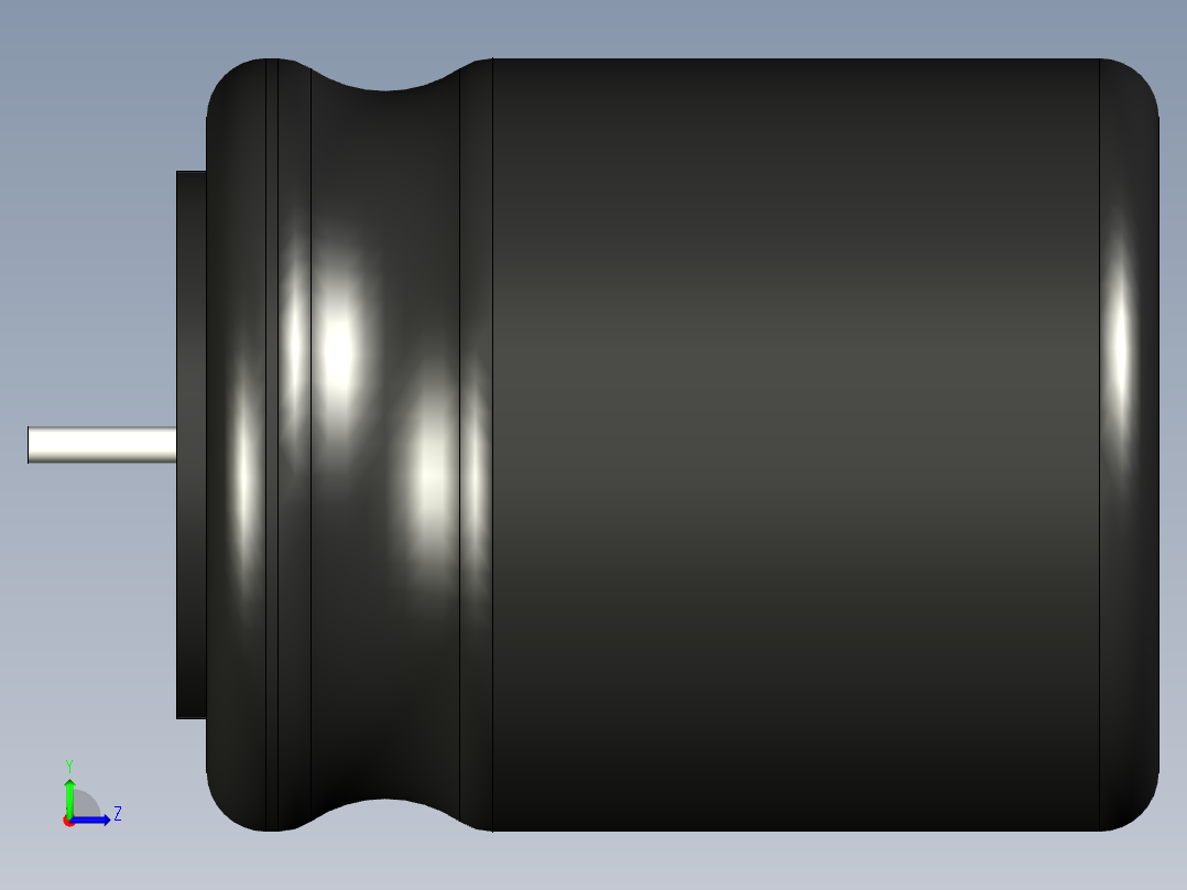 无源元件封装-CAP_RAD_D12.5x15_POL_BK左视图