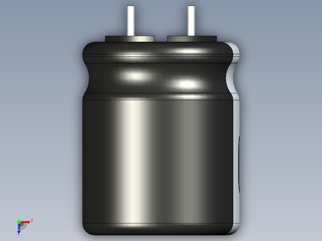 无源元件封装-CAP_RAD_D12.5x15_POL_BK俯视图