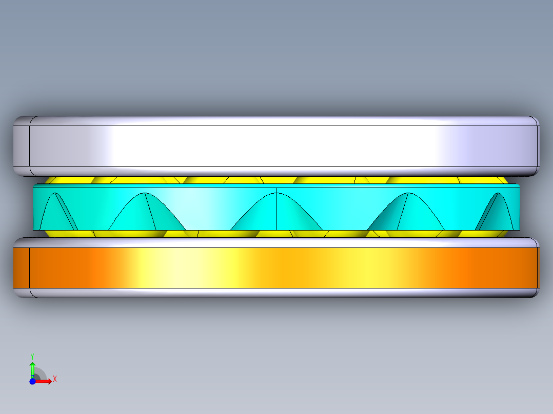 平面推力球轴承51305前视图