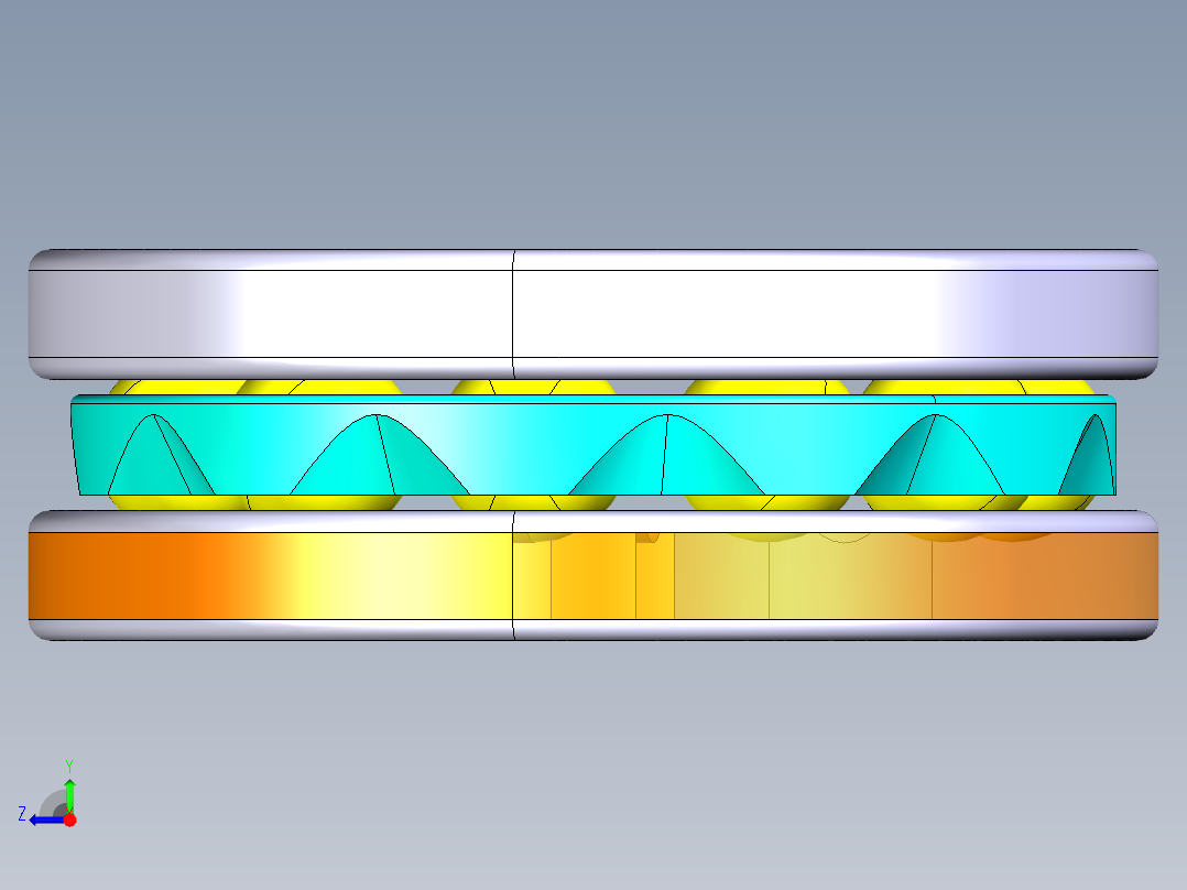 平面推力球轴承51305右视图
