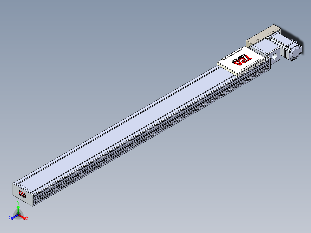 同步带全封闭直线模组TPA-HCB-110D-90-L1050-MR-C-P40-N3正等轴测图