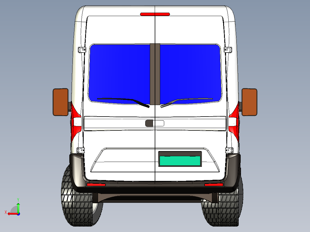 2024商务车面包车外形3D后视图