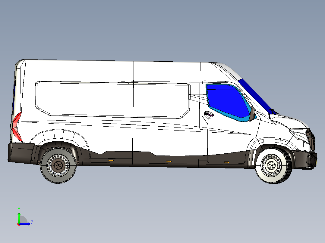 2024商务车面包车外形3D左视图
