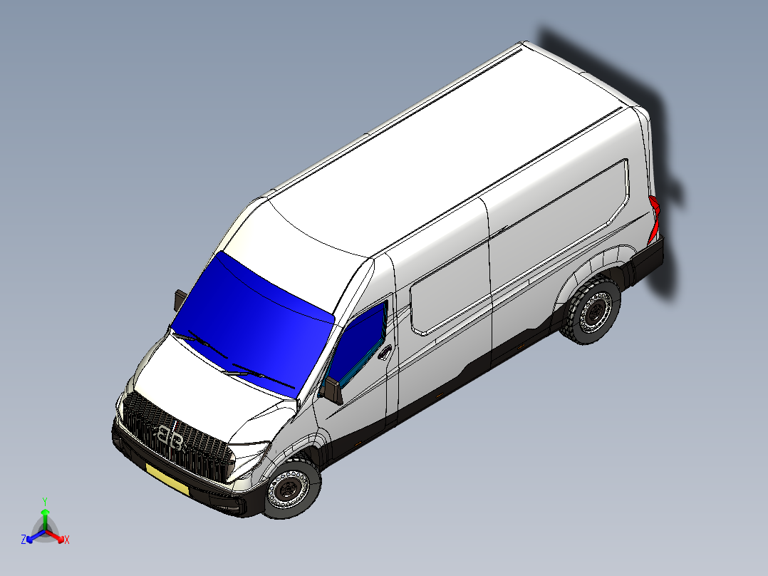 2024商务车面包车外形3D正等轴测图