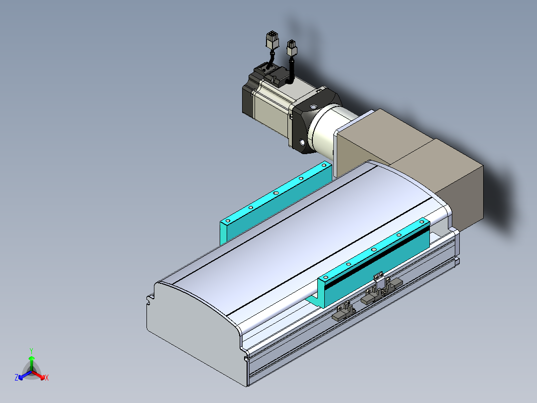 同步带滑台-半封闭B22-L100-C-S50-L-P75-D3-N5正等轴测图