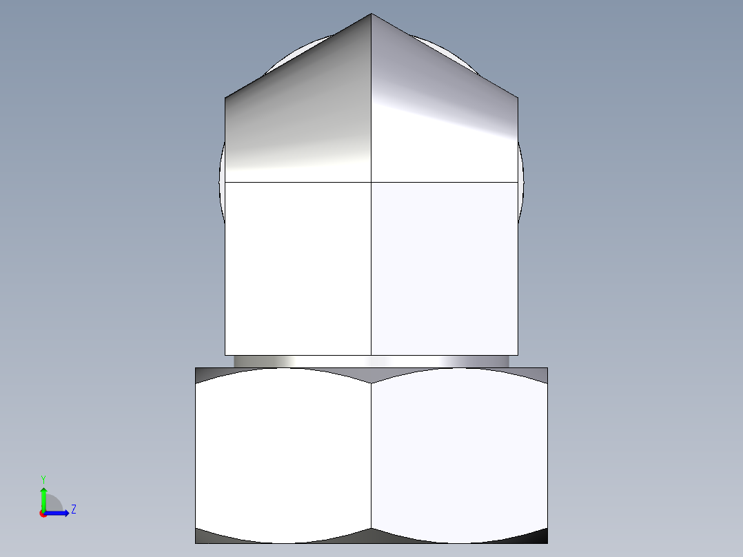 卡套式工业通用硬管接头EO_Swivel_nut_elbow_EW38SOMDCF左视图