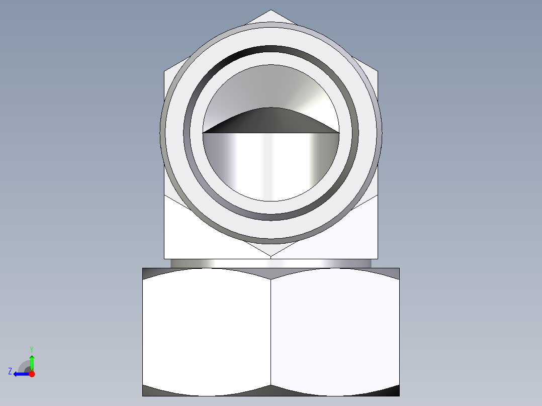 卡套式工业通用硬管接头EO_Swivel_nut_elbow_EW38SOMDCF右视图