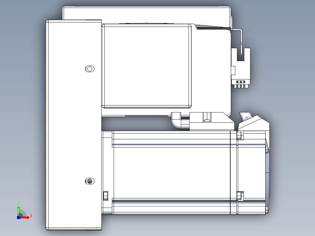 同步带全封闭直线模组TPA-HCB-120D-90-L100-LP-Y-P40-N3前视图