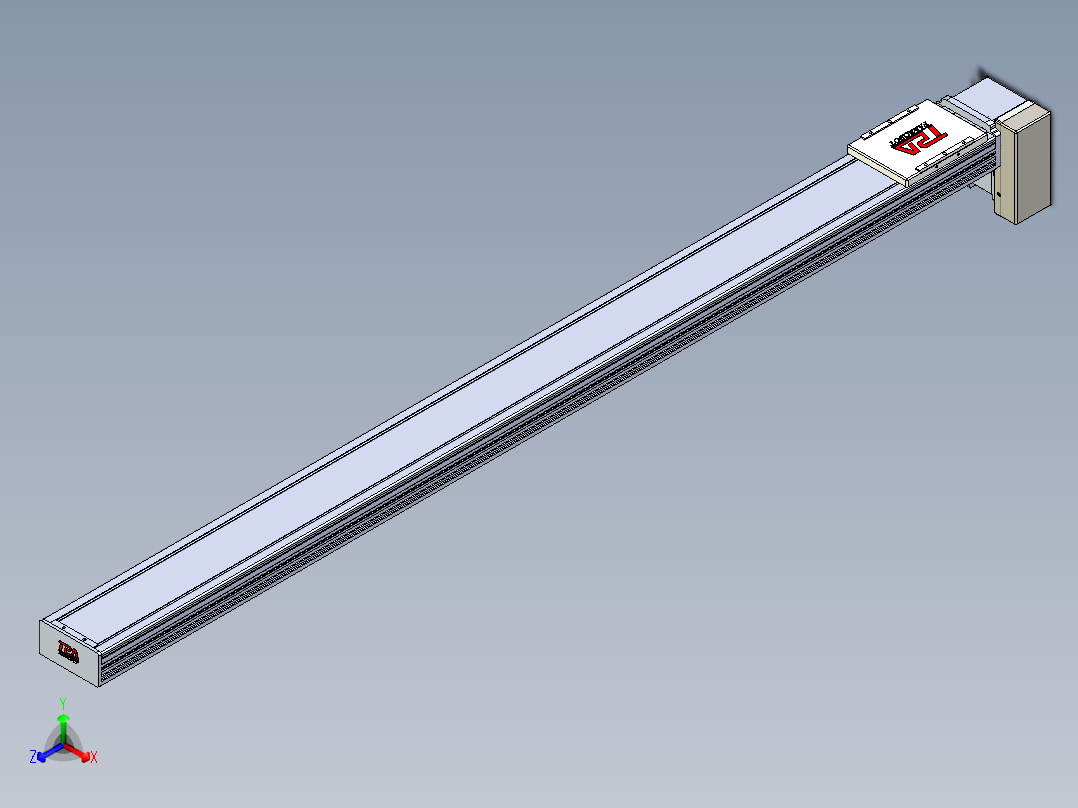 同步带全封闭直线模组TPA-HCB-110D-90-L1450-LP-Y-P40-N3正等轴测图