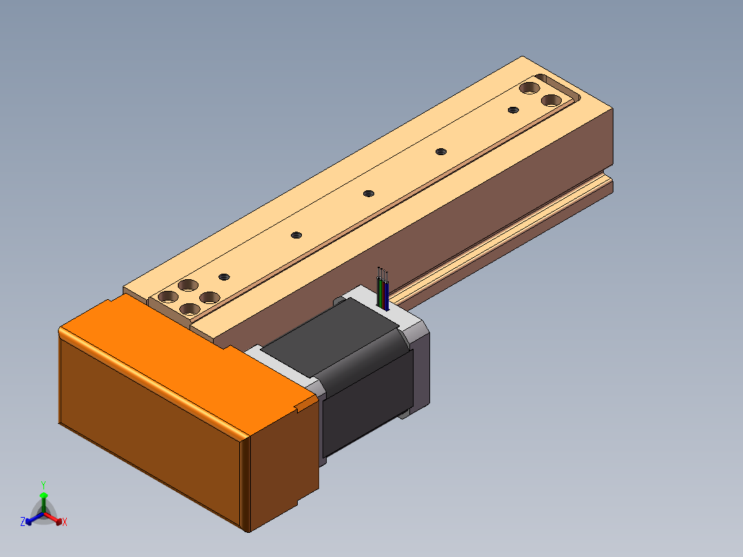 MTH丝杆半封闭模组MTH5M-BR-42正等轴测图