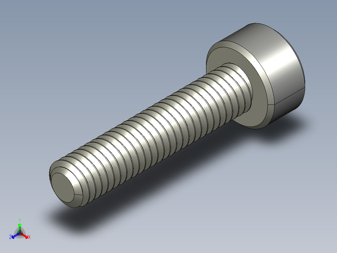 M3 x 0.5mm Thread 14mm LONG SOCKET HEAD CAP SCREW.STEP正等轴测图