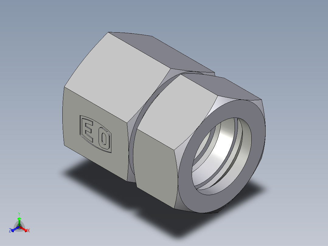 卡套式工业通用硬管接头EO_Swivel_connector_GAI28ZLM71正等轴测图