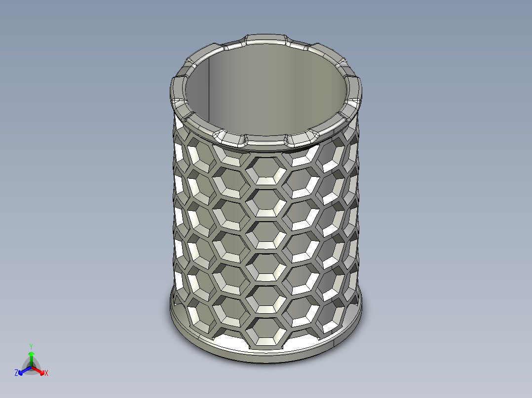 蜂窝笔筒主视图