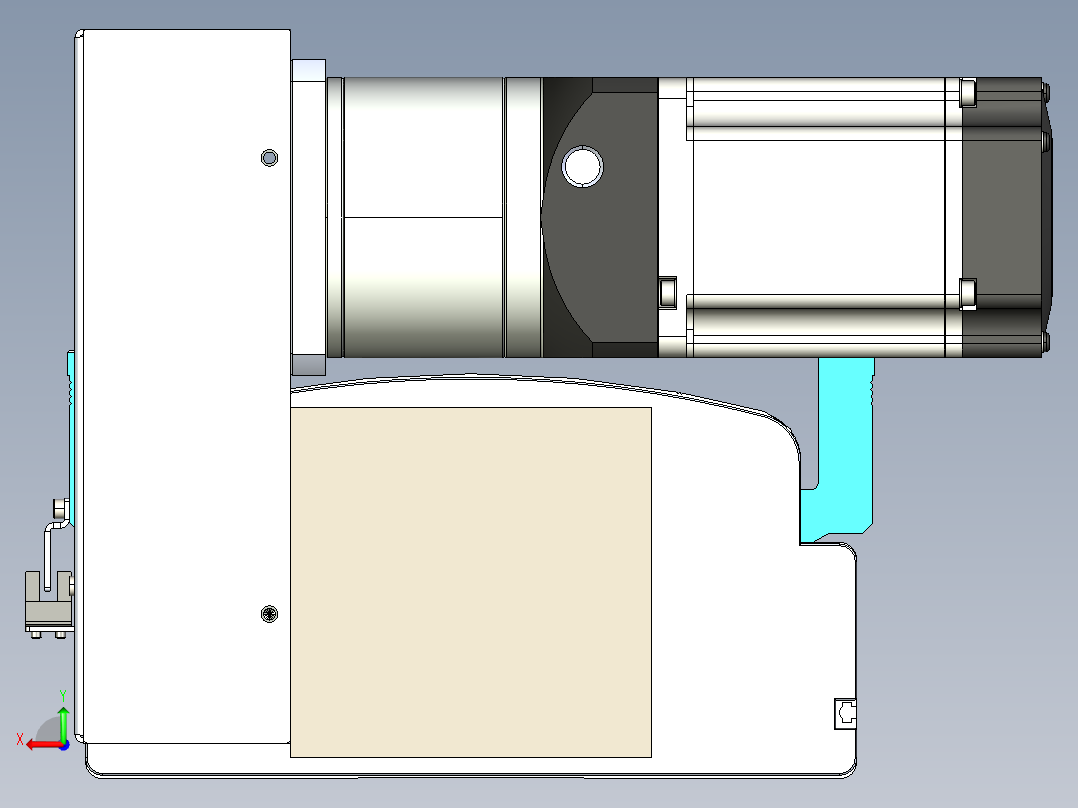 同步带滑台-半封闭B22H-L100-C-S1100-RU-P75-D3-N5后视图