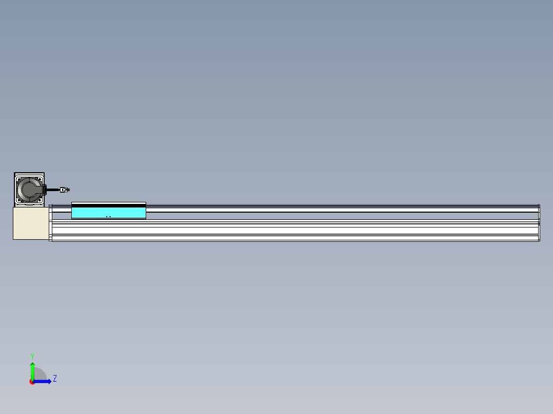 同步带滑台-半封闭B22H-L100-C-S1100-RU-P75-D3-N5左视图