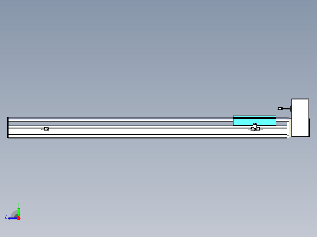 同步带滑台-半封闭B22H-L100-C-S1100-RU-P75-D3-N5右视图
