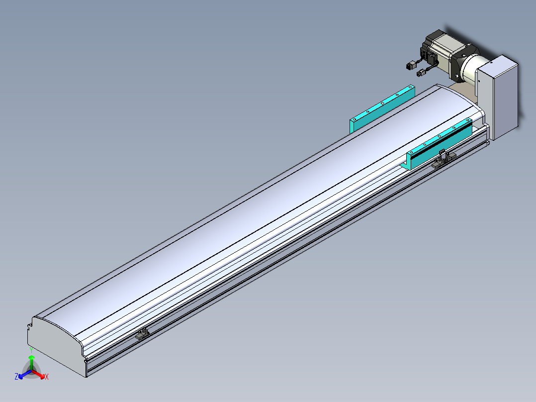 同步带滑台-半封闭B22H-L100-C-S1100-RU-P75-D3-N5正等轴测图