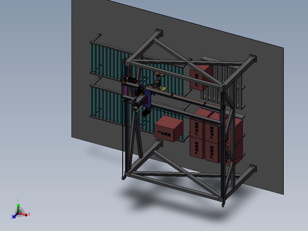 包装箱自动码垛设备主视图