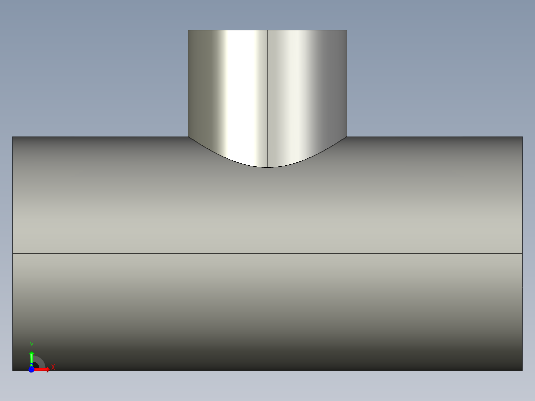 船舶管路系统SeaCor_Molded_ReducingTee_SxSxS_37J101130_1in x 0.5in前视图