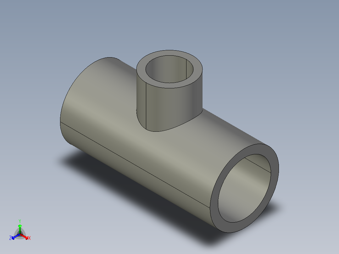 船舶管路系统SeaCor_Molded_ReducingTee_SxSxS_37J101130_1in x 0.5in正等轴测图