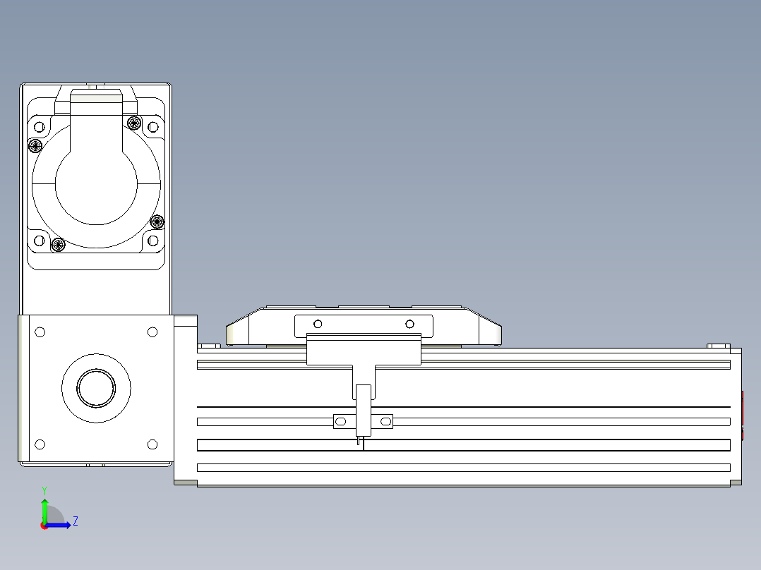 同步带全封闭直线模组TPA-HCB-85D-90-L50-LU-Y-P20-N3左视图