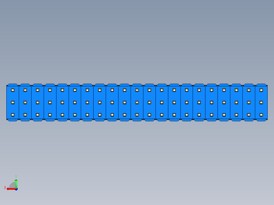 彩色公头100mil（2.54mm）系列-DS1021_blue_3x21p_100mil_Type19_rev1.0后视图
