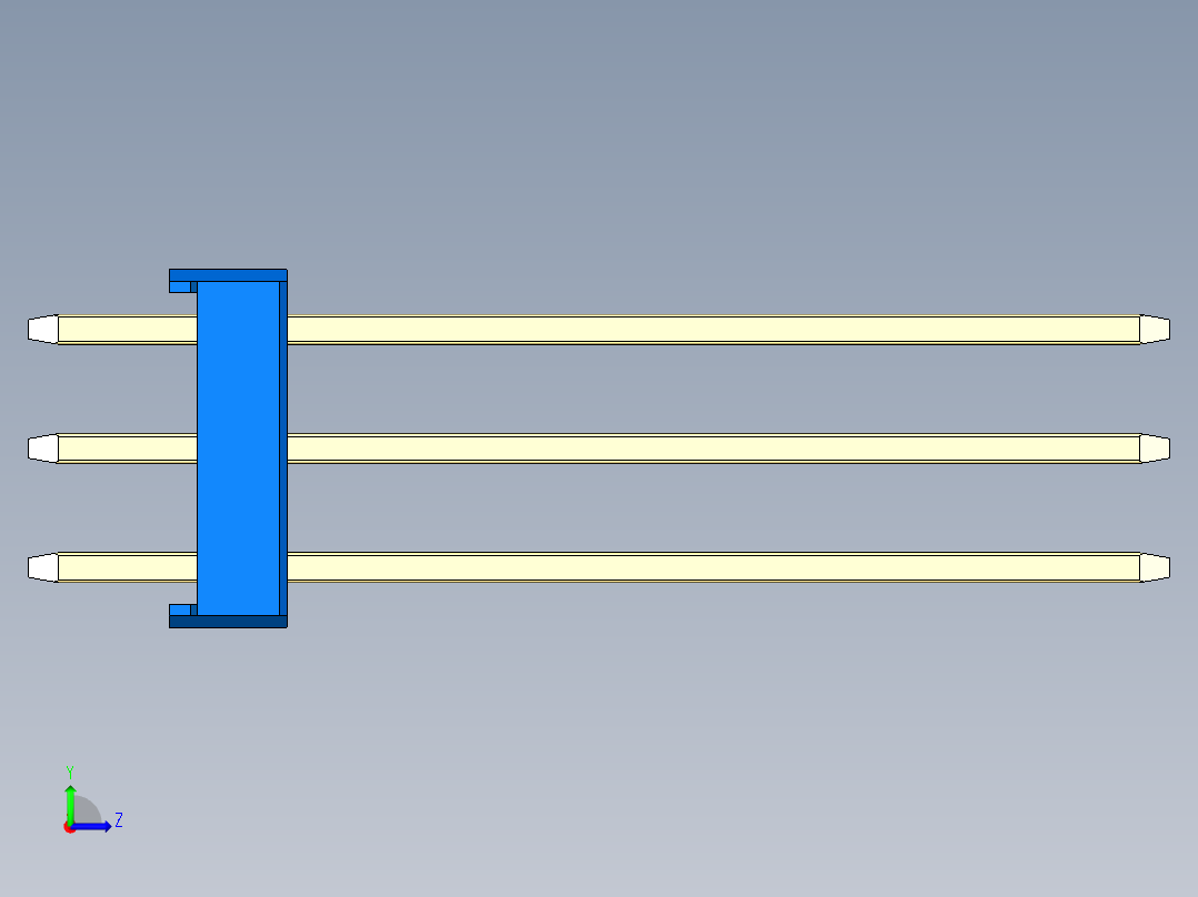 彩色公头100mil（2.54mm）系列-DS1021_blue_3x21p_100mil_Type19_rev1.0左视图