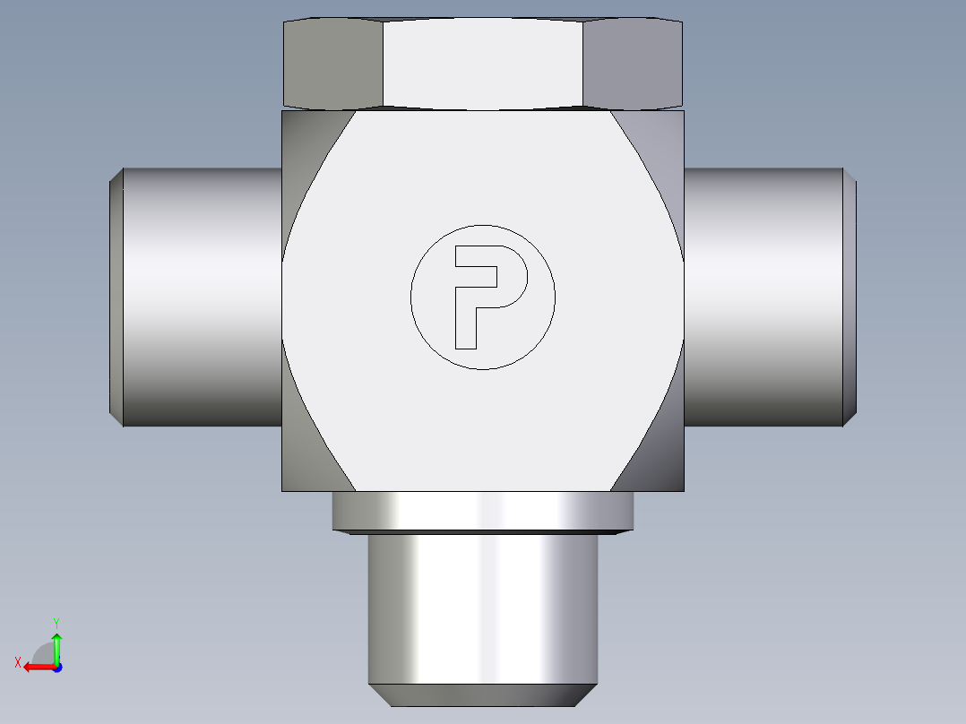 卡套式工业通用硬管接头EO_High_pressure_banjo_tee_TH10SMOMDCF后视图
