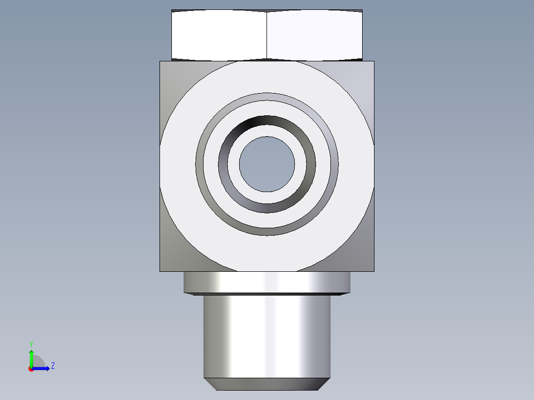 卡套式工业通用硬管接头EO_High_pressure_banjo_tee_TH10SMOMDCF左视图