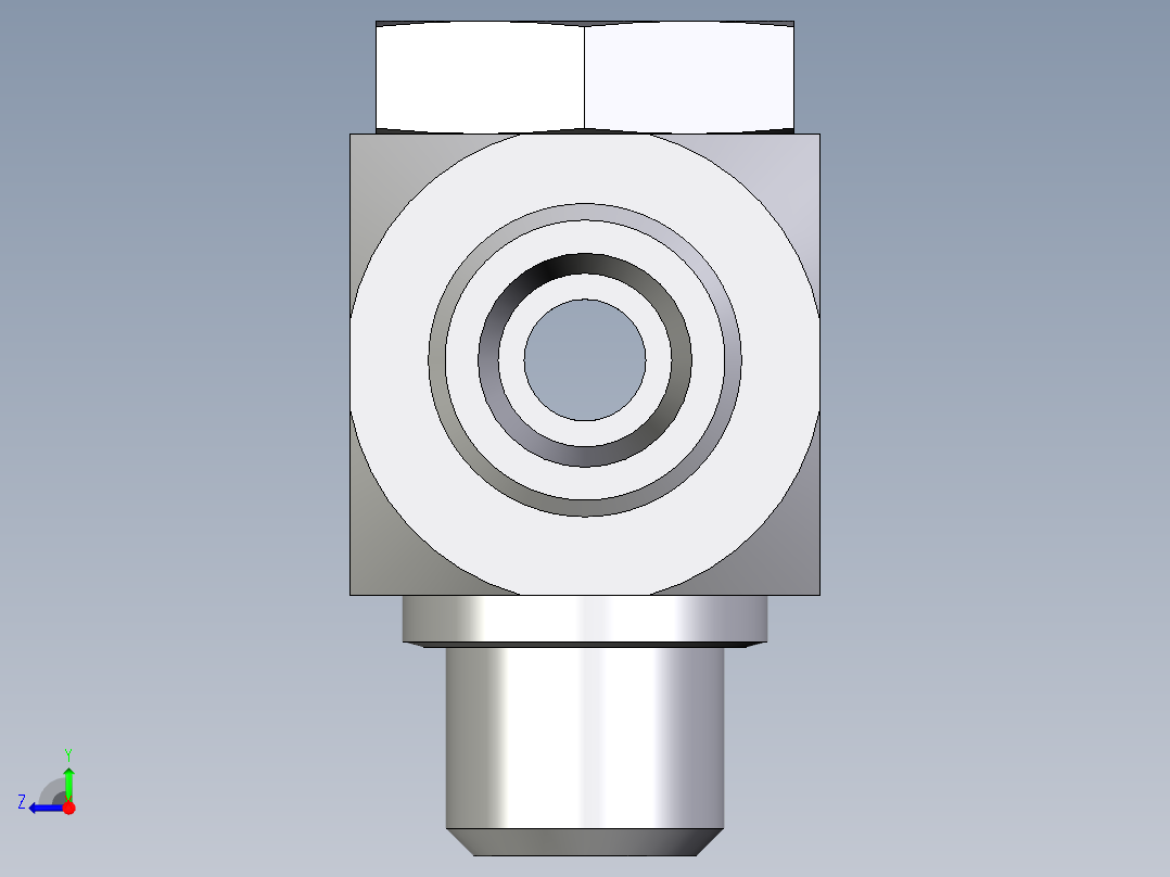 卡套式工业通用硬管接头EO_High_pressure_banjo_tee_TH10SMOMDCF右视图