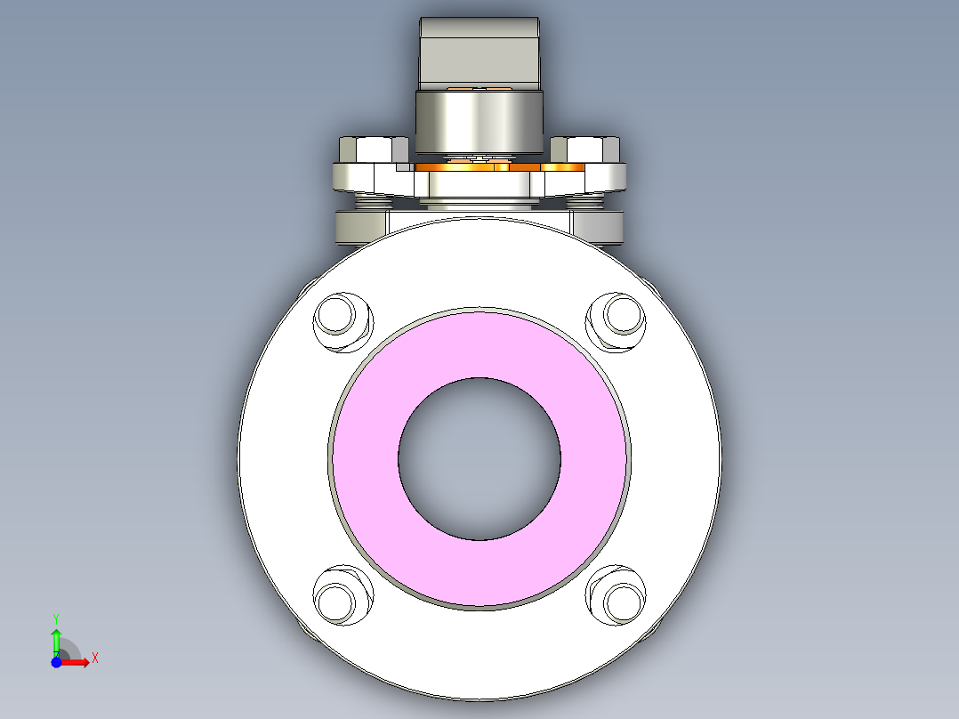 管道手动球阀-水管开关阀-手动阀门User Library-md52c150dn50前视图