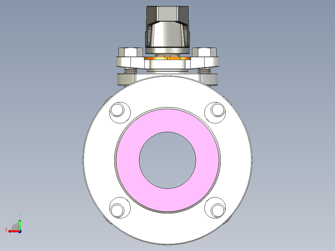 管道手动球阀-水管开关阀-手动阀门User Library-md52c150dn50后视图