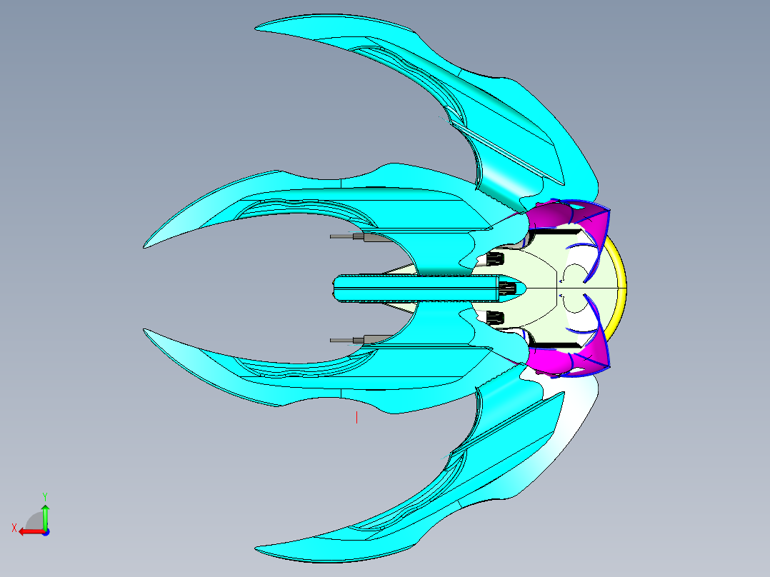 概念飞船后视图