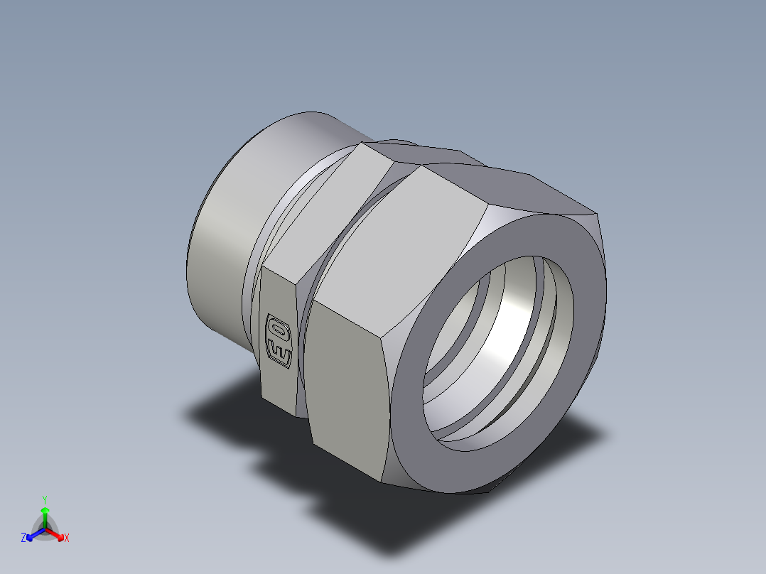 卡套式工业通用硬管接头EO_Male_Stud_connector_GE42LMCF正等轴测图