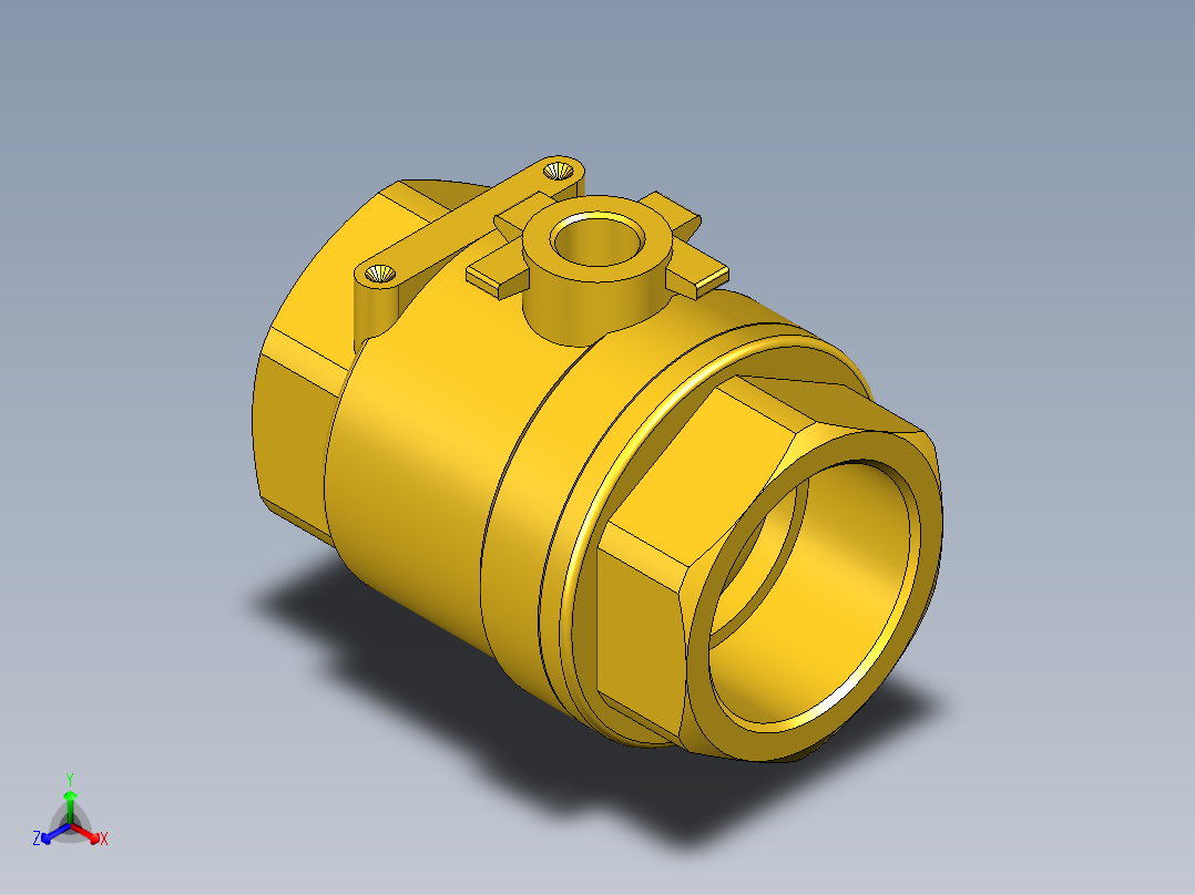 管道手动球阀-水管开关阀-手动阀门395_08_E_1_body主视图