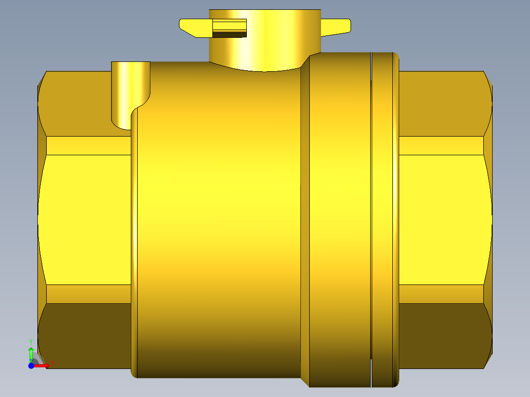 管道手动球阀-水管开关阀-手动阀门395_08_E_1_body前视图