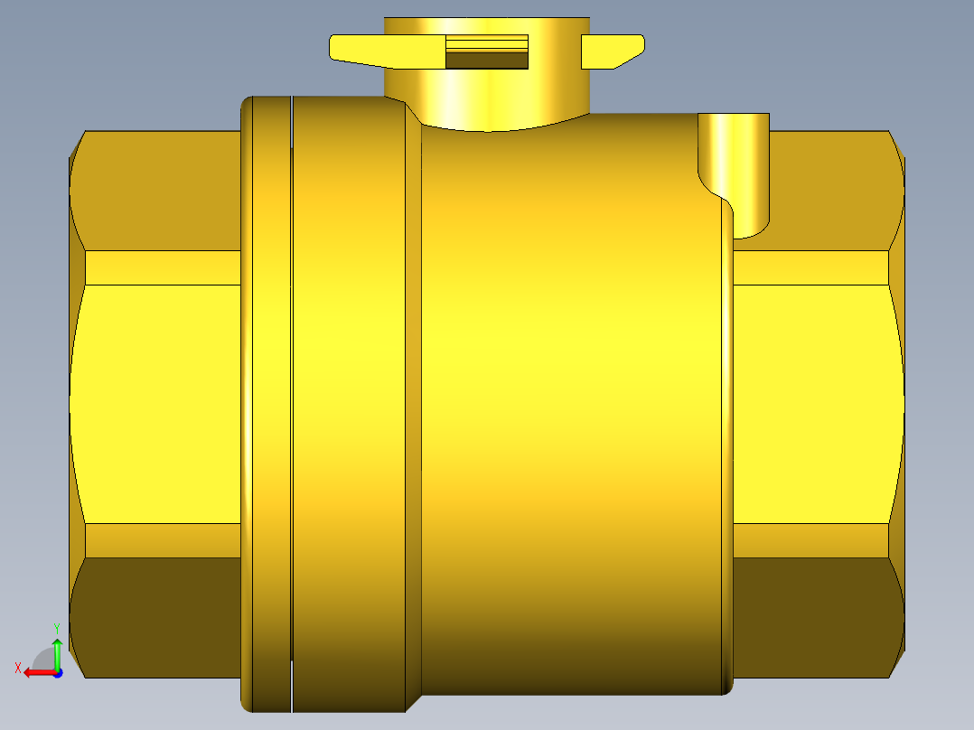 管道手动球阀-水管开关阀-手动阀门395_08_E_1_body后视图