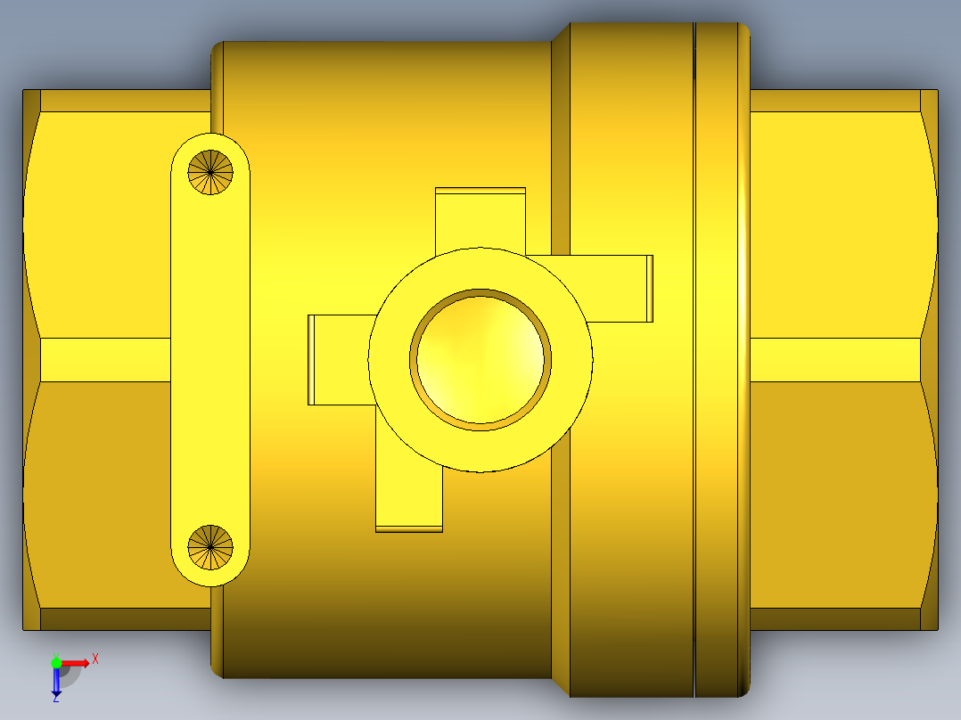 管道手动球阀-水管开关阀-手动阀门395_08_E_1_body俯视图