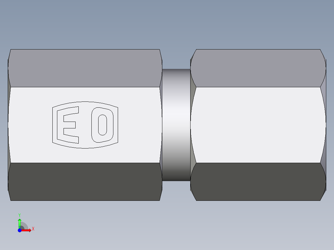 卡套式工业通用硬管接头EO_Swivel_connector_GAI06ZLM71前视图