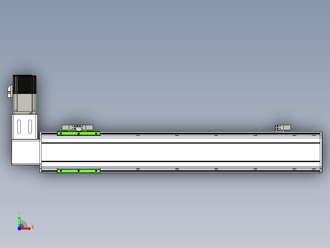 同步带滑台-半封闭B10-L90-S500-R-P40-D3前视图