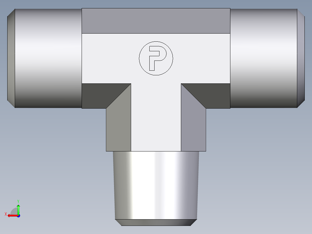卡套式工业通用硬管接头EO_Male_stud_run_tee_TE08SR71X后视图