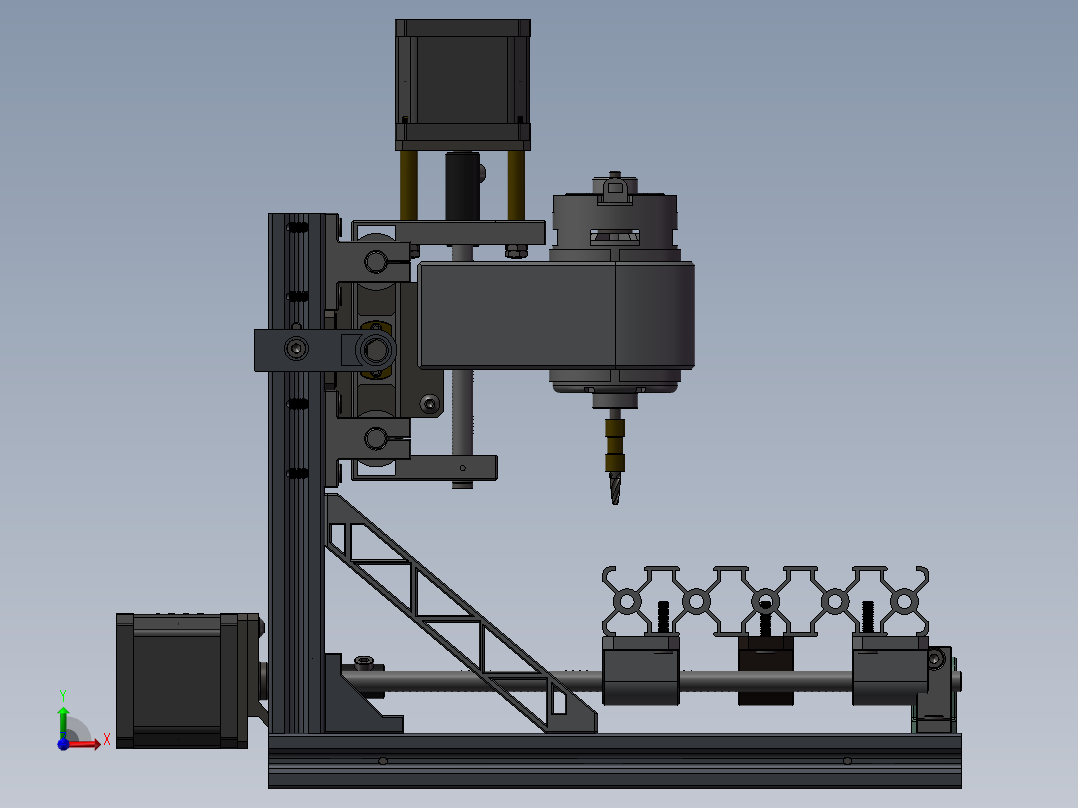 迷你数控雕刻机前视图