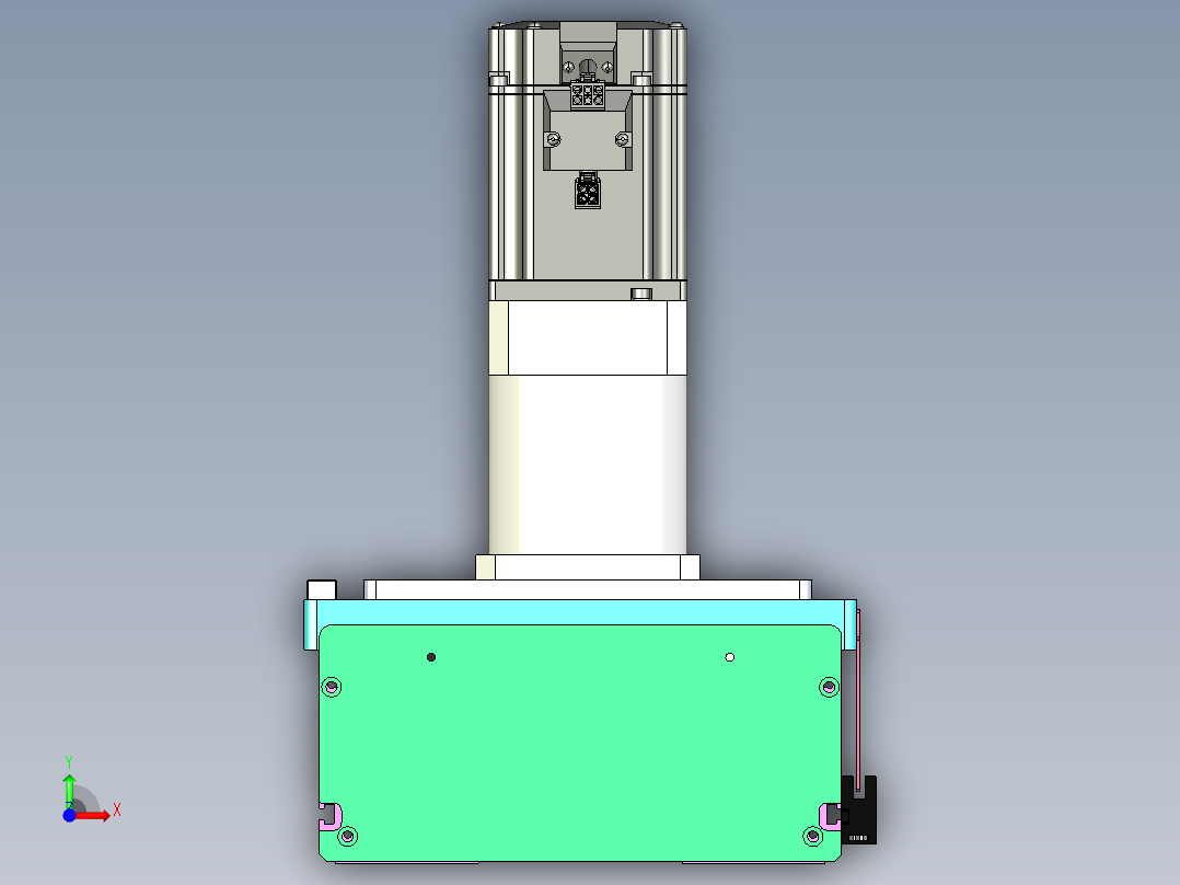 东锦齿条传动DH210G-L167-S1100-BU-减速机+P750W.STEP前视图