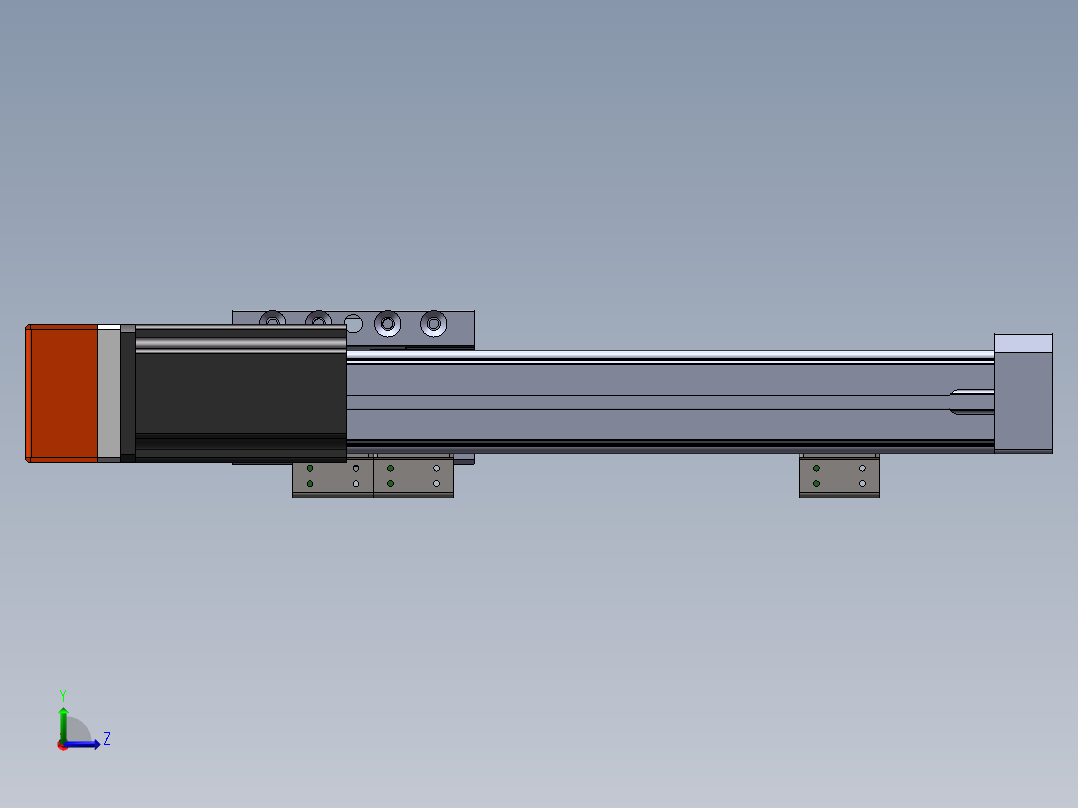 电动滑台模组SRW45侧装模型左视图