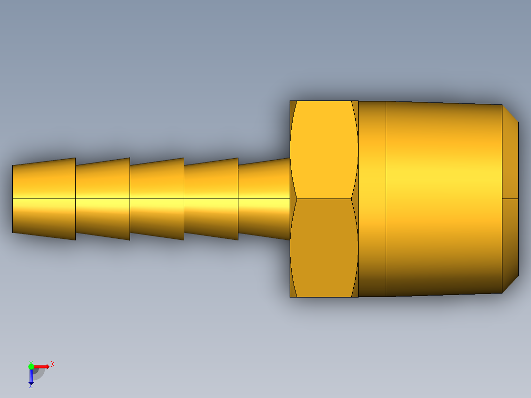 倒齿式工业管接头Hose Barb to Male Pipe 125HBL-4-6俯视图