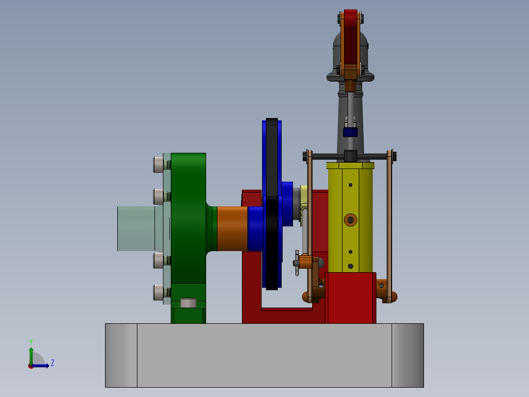 蒸汽机steam-engine-120832-模型格式为 sw左视图